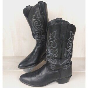 Justin Men's 9.5 EE Black Classic Western Cowboy Boots w/ London Calf Foot 1409